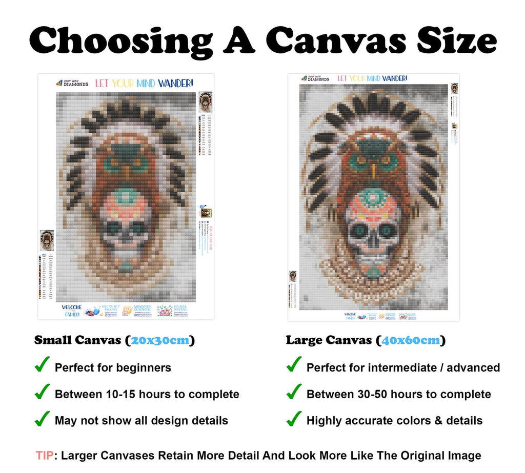 Owl Sugar Skull — Diamond Painting Kit
