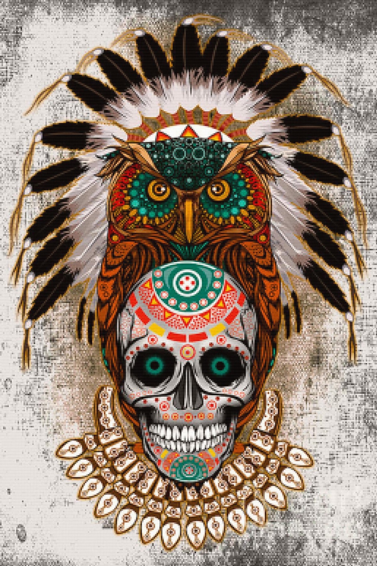 Owl Sugar Skull — Diamond Painting Kit