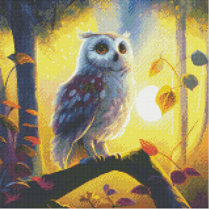 Mystical Owl in Forest — Diamond Painting Kit