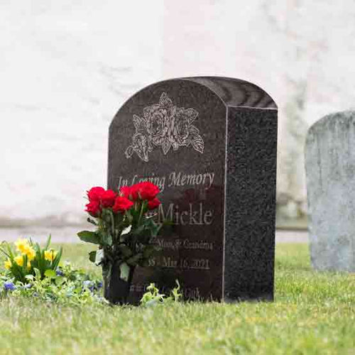 Custom Granite Standing Tombstones with Engraved Photo — Pet Memorial Keepsake