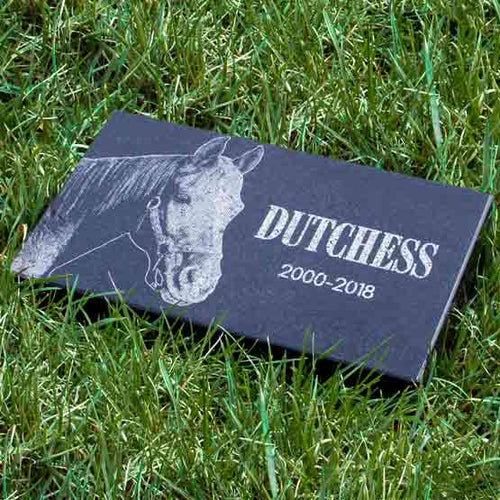 Custom Horse Headstone, Granite Horse Memorial, Horse Grave Markers