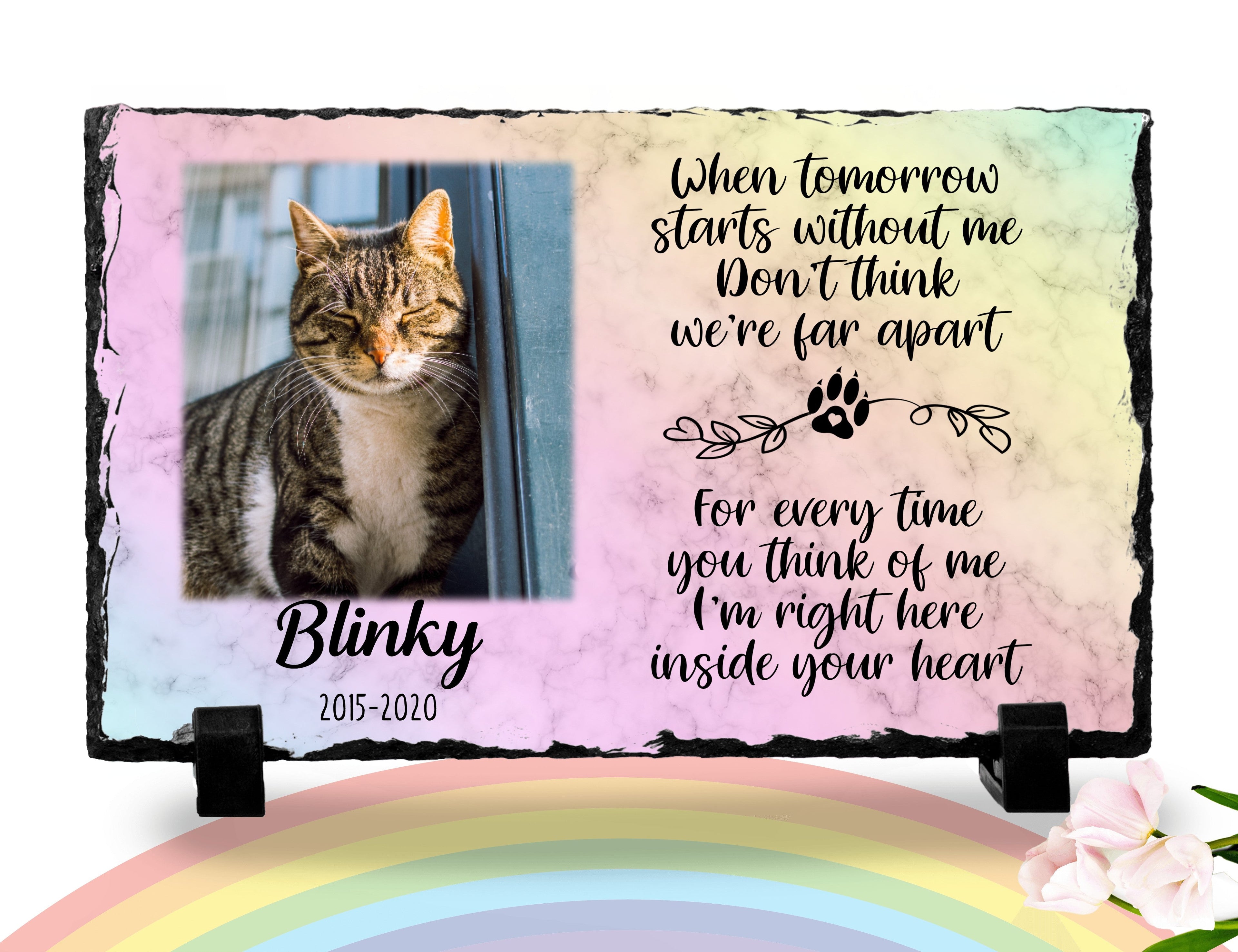 Cat Memorial Gifts Plaque When tomorrow starts without me Personalized Keepsake