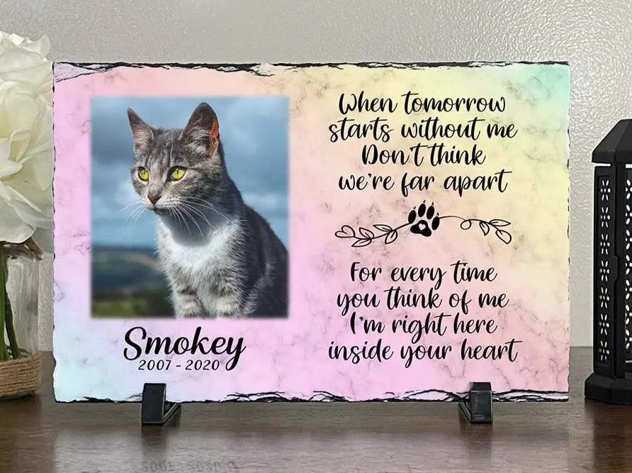 Cat Memorial Gifts Plaque When tomorrow starts without me Personalized Keepsake