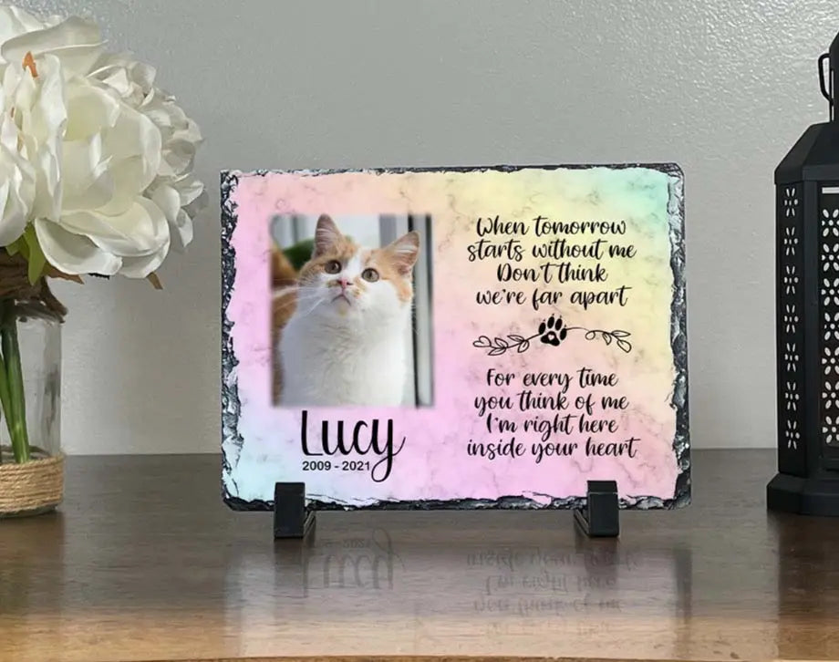 Cat Memorial Gifts Plaque When tomorrow starts without me Personalized Keepsake