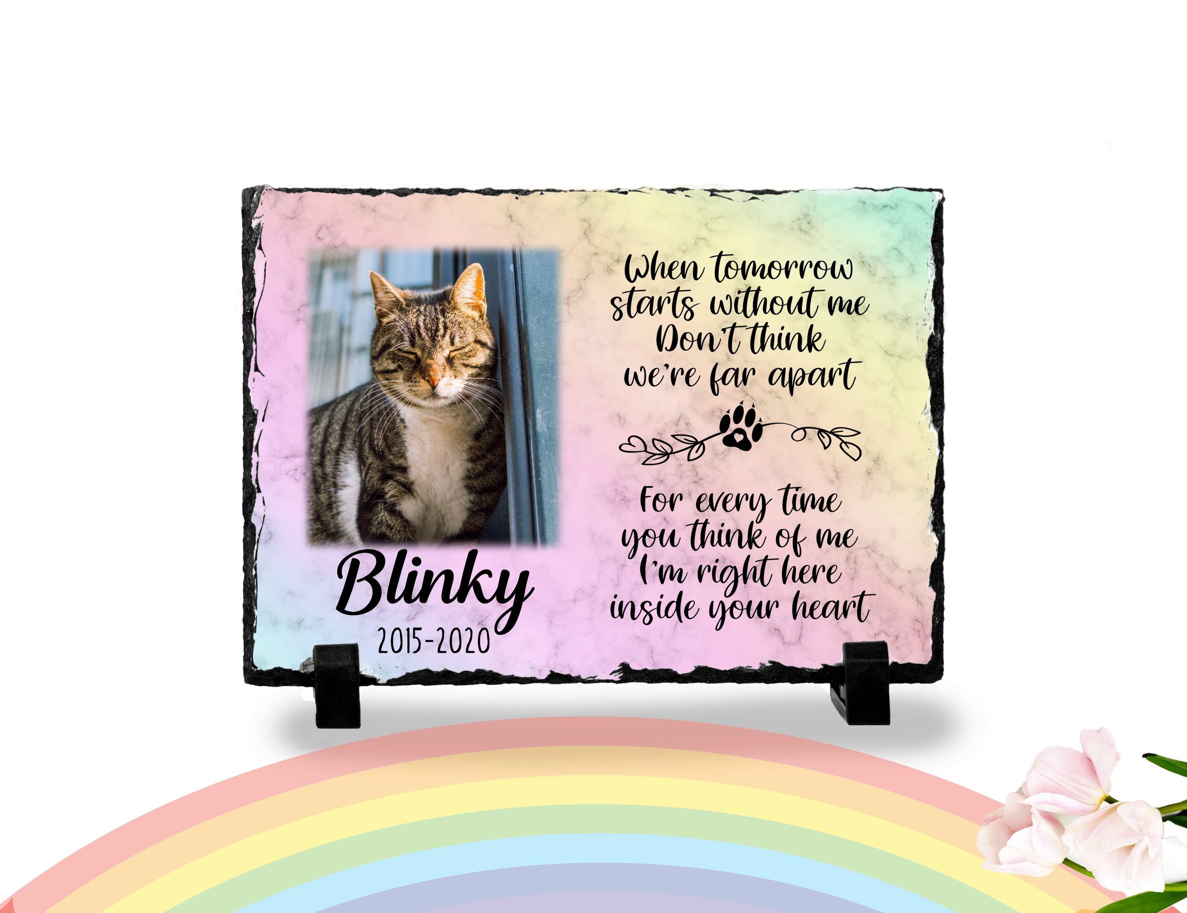 Cat Memorial Gifts Plaque When tomorrow starts without me Personalized Keepsake