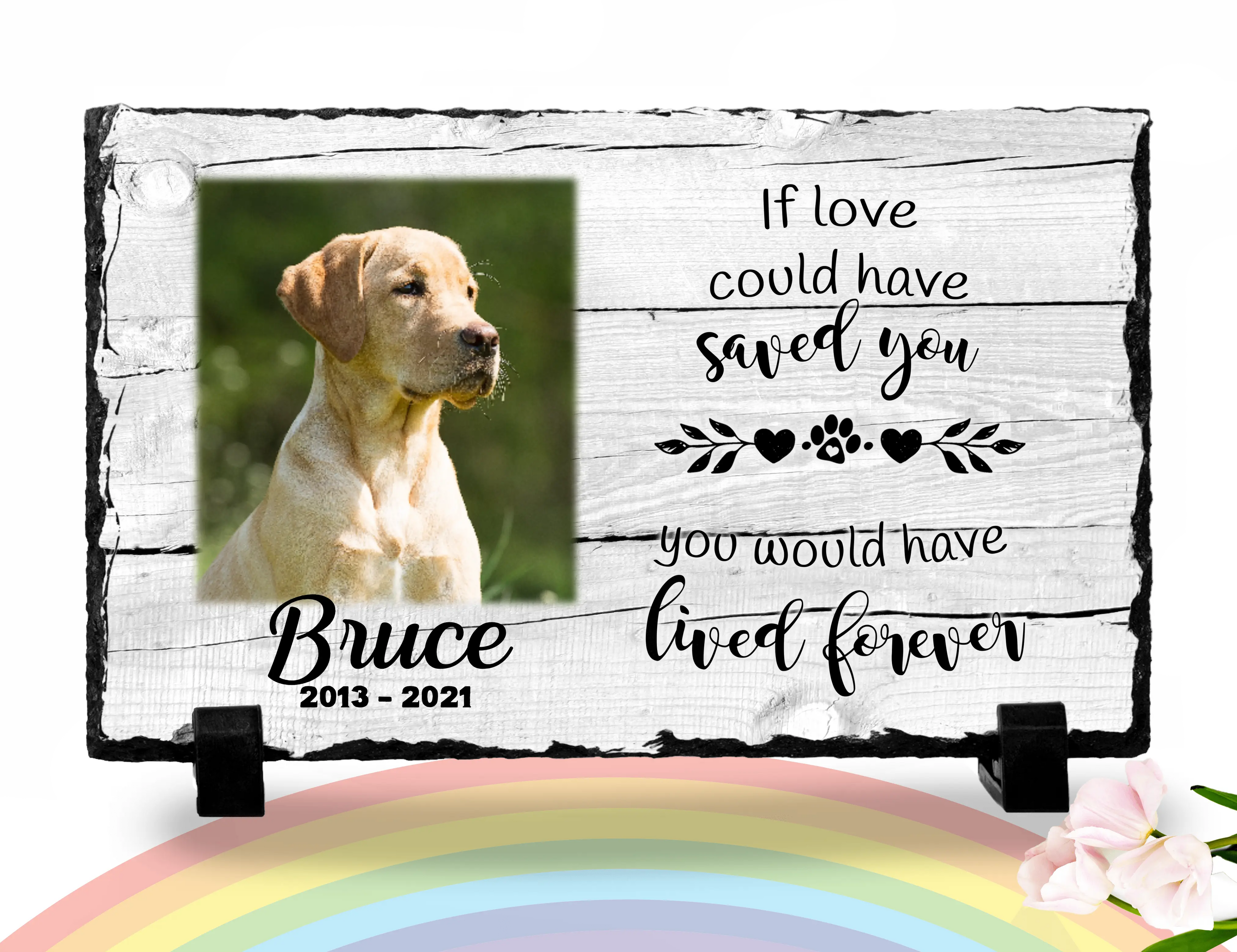 Personalized Dog Memorial If love alone could have saved you, Personalized Picture Keepsake