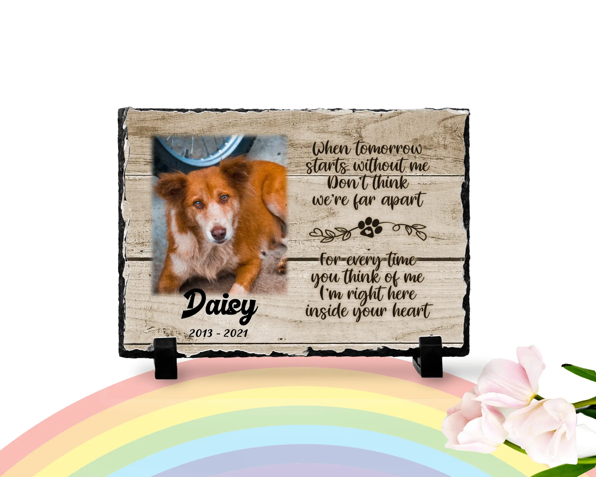 Personalized Dog Memorial When Tomorrow Starts without me Personalized Picture Keepsake
