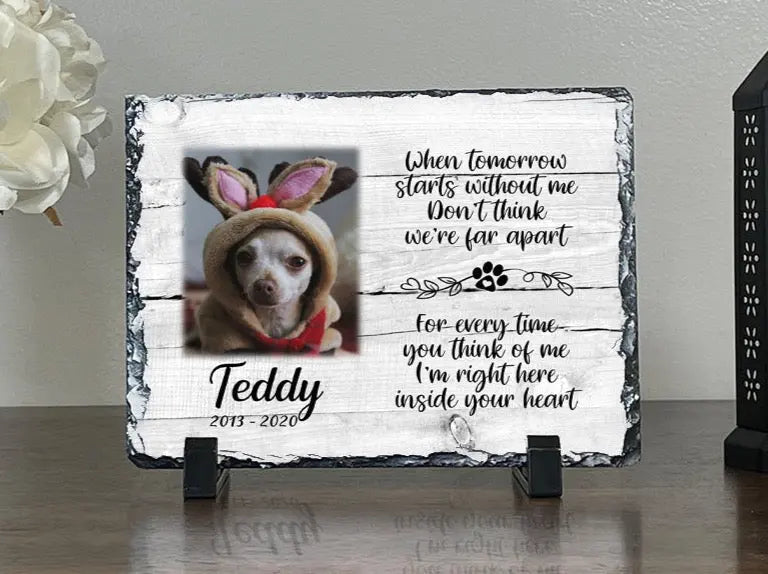Personalized Dog Memorial When Tomorrow Starts without me Personalized Picture Keepsake