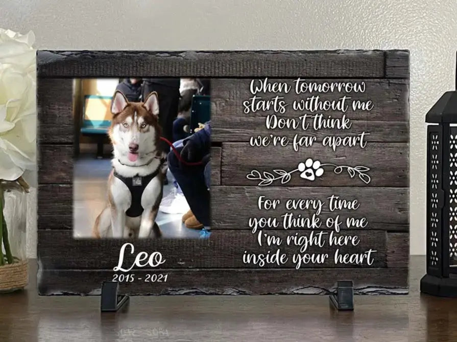 Personalized Dog Memorial When Tomorrow Starts without me Personalized Picture Keepsake