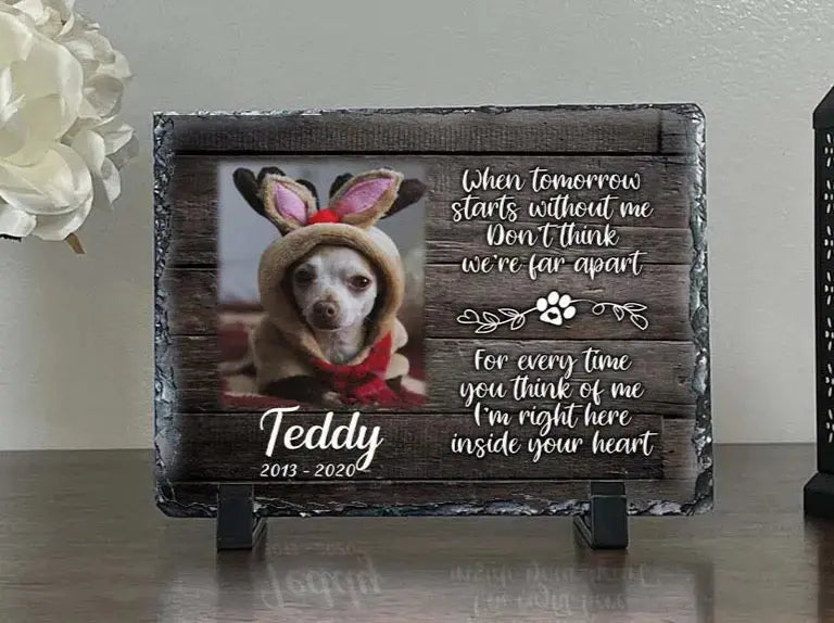 Personalized Dog Memorial When Tomorrow Starts without me Personalized Picture Keepsake