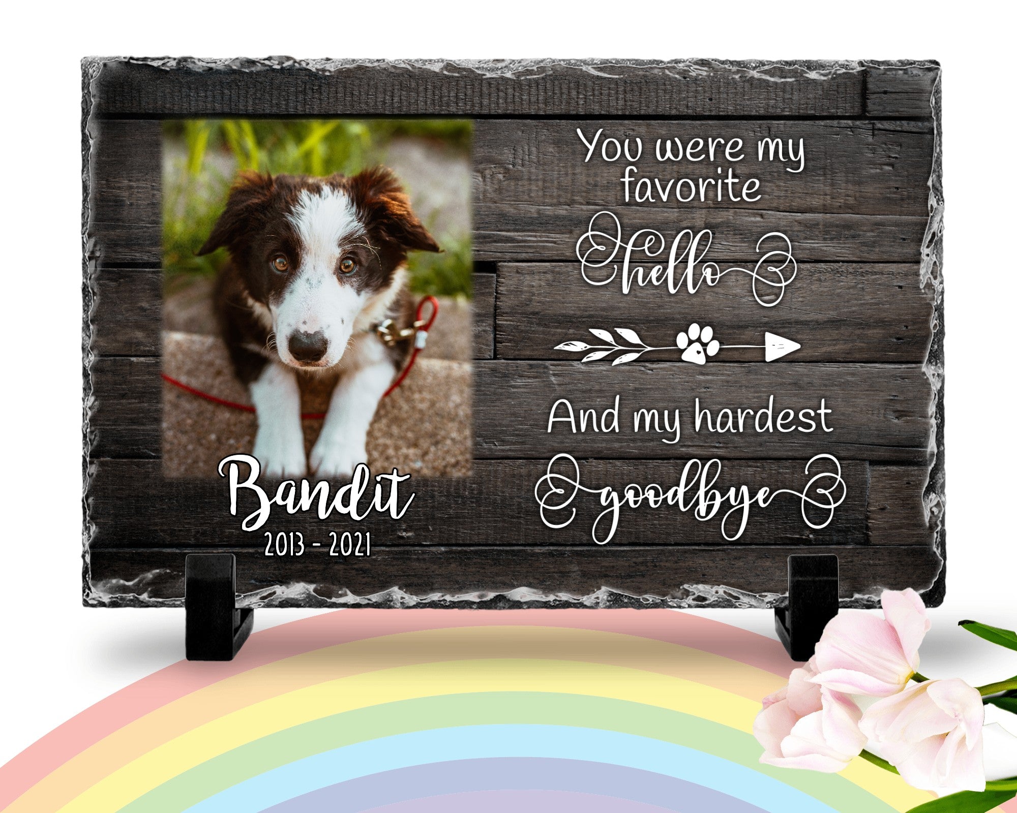 Personalized Dog Memorial You Were My Favorite Hello and My Hardest Goodbye Personalized Picture Keepsake