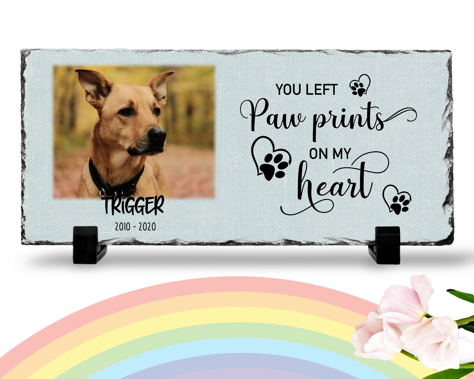 Personalized Dog Memorial You left paw prints on my heart Personalized Picture Keepsake