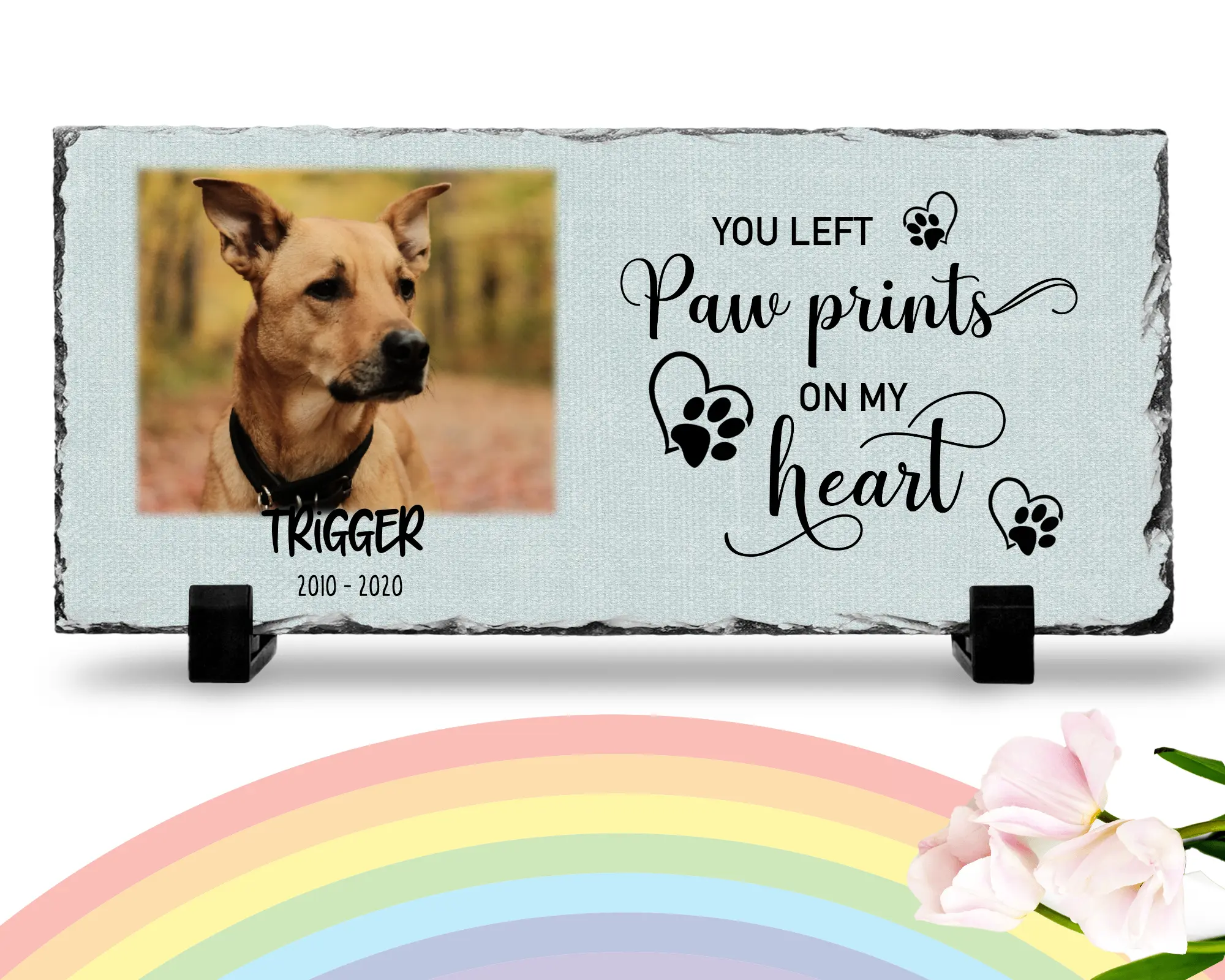 Personalized Dog Memorial You left paw prints on my heart Personalized Picture Keepsake