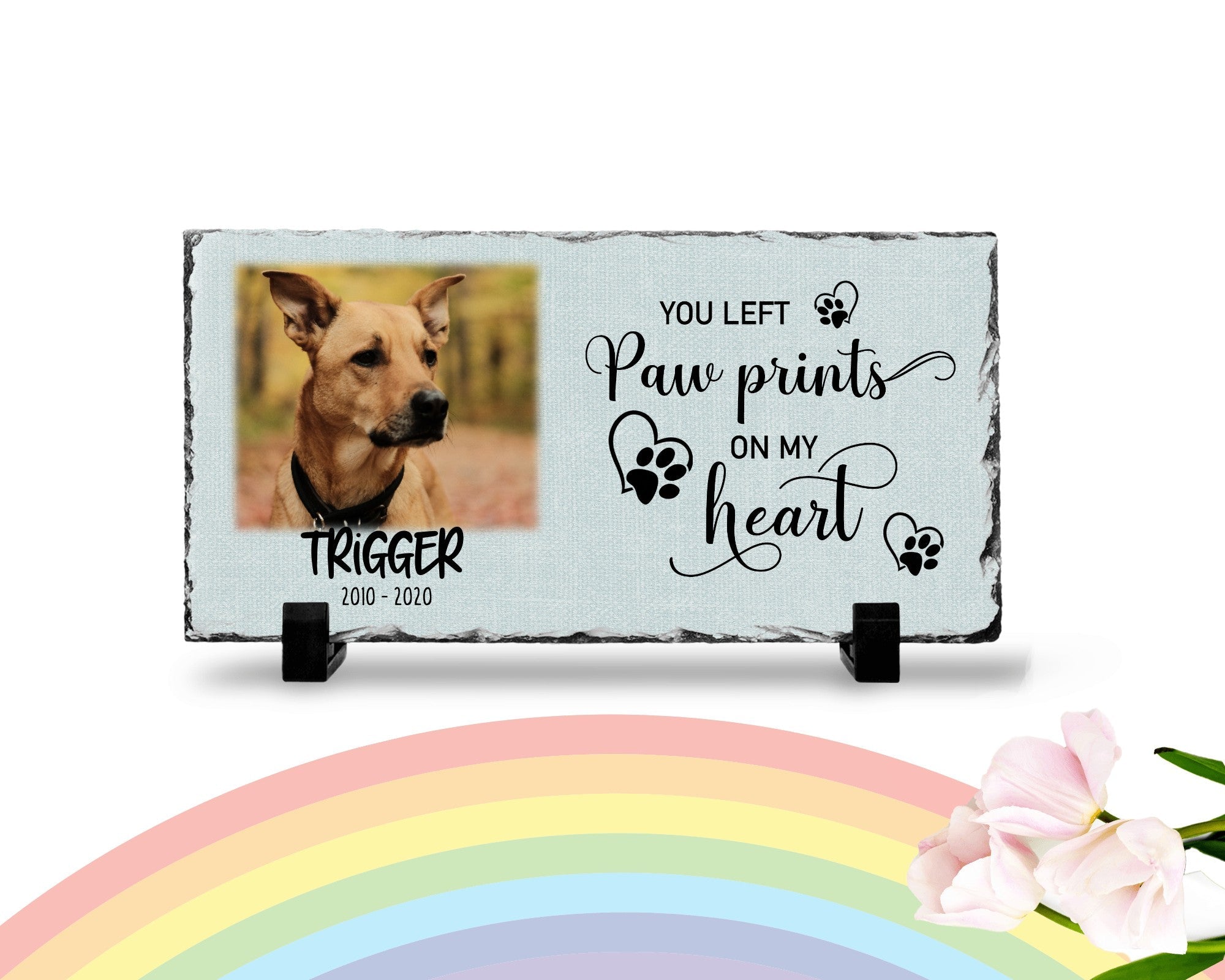 Personalized Dog Memorial You left paw prints on my heart Personalized Picture Keepsake
