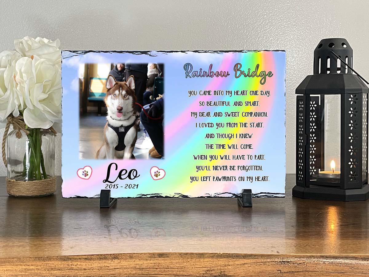 Personalized Dog Memorial You left paw prints on my heart Personalized Picture Keepsake