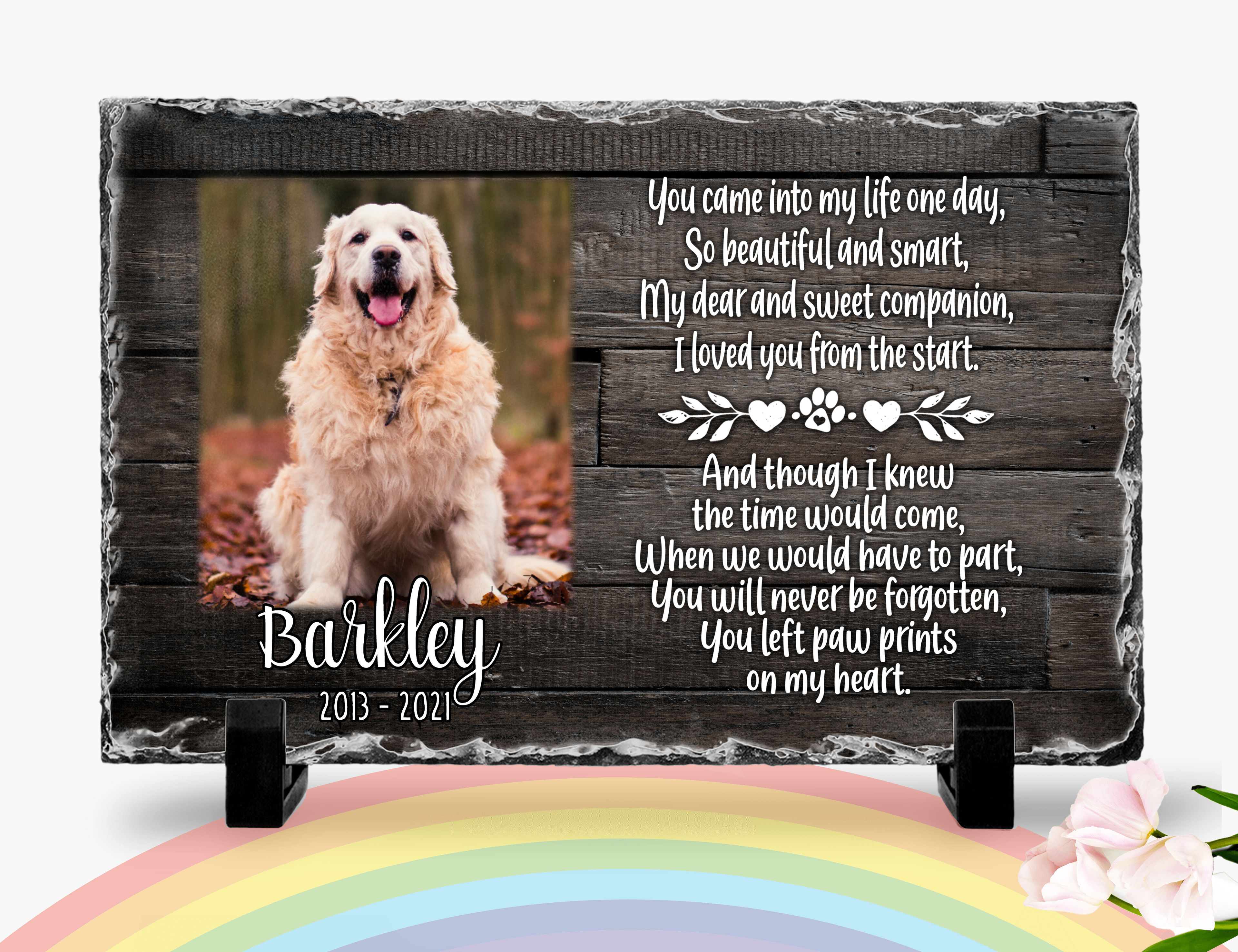Personalized Dog Memorial You left paw prints on my heart Personalized Picture Keepsake