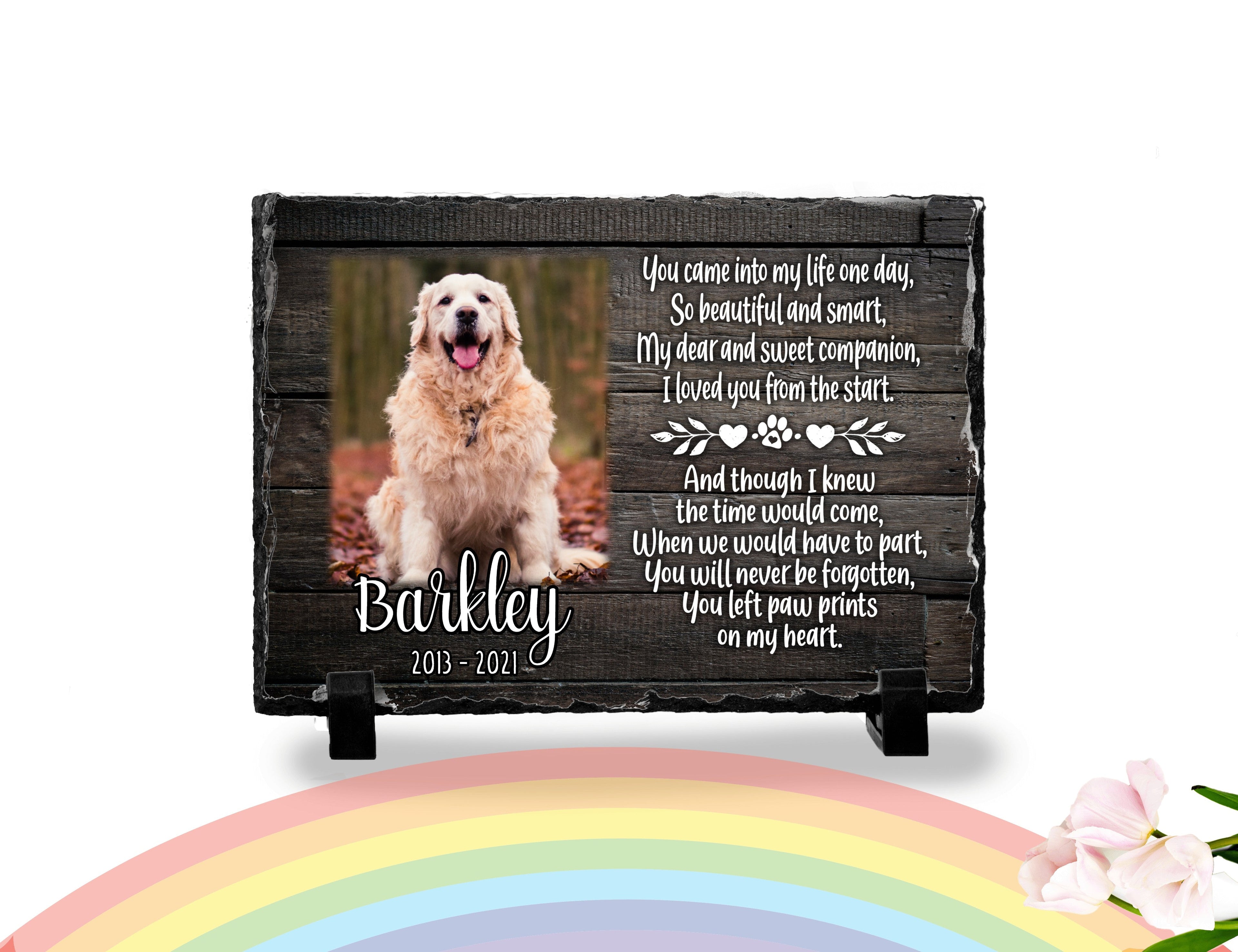 Personalized Dog Memorial You left paw prints on my heart Personalized Picture Keepsake