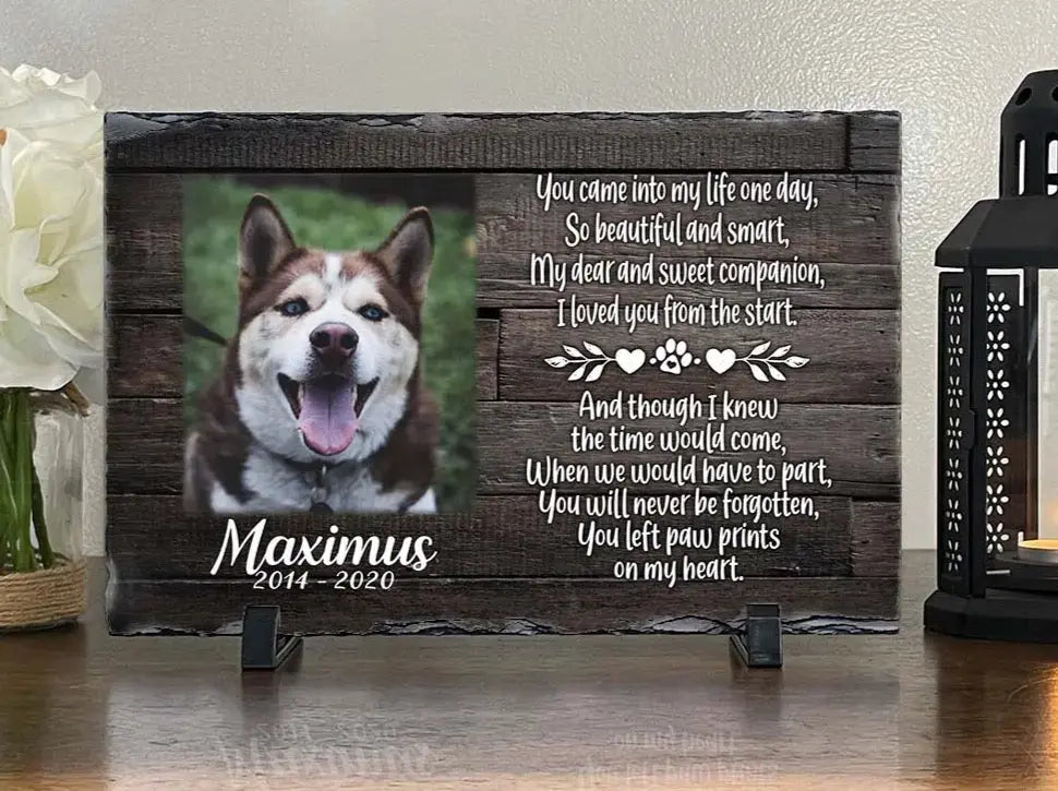 Personalized Dog Memorial You left paw prints on my heart Personalized Picture Keepsake