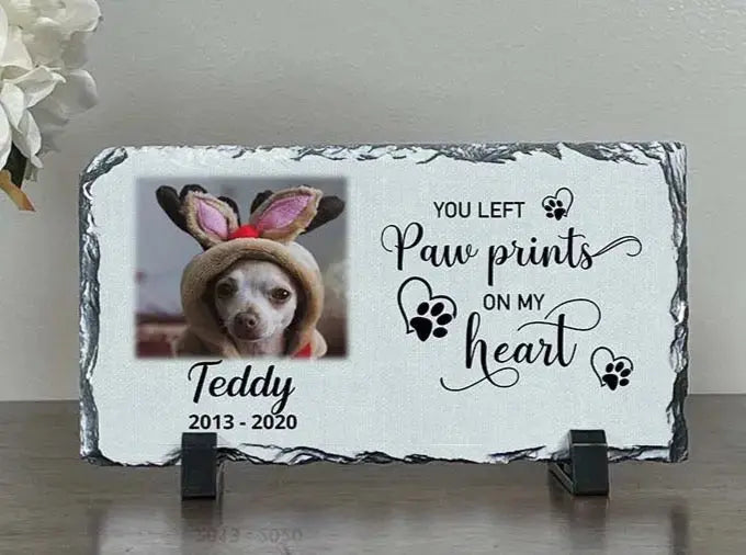 Personalized Dog Memorial You left paw prints on my heart Personalized Picture Keepsake