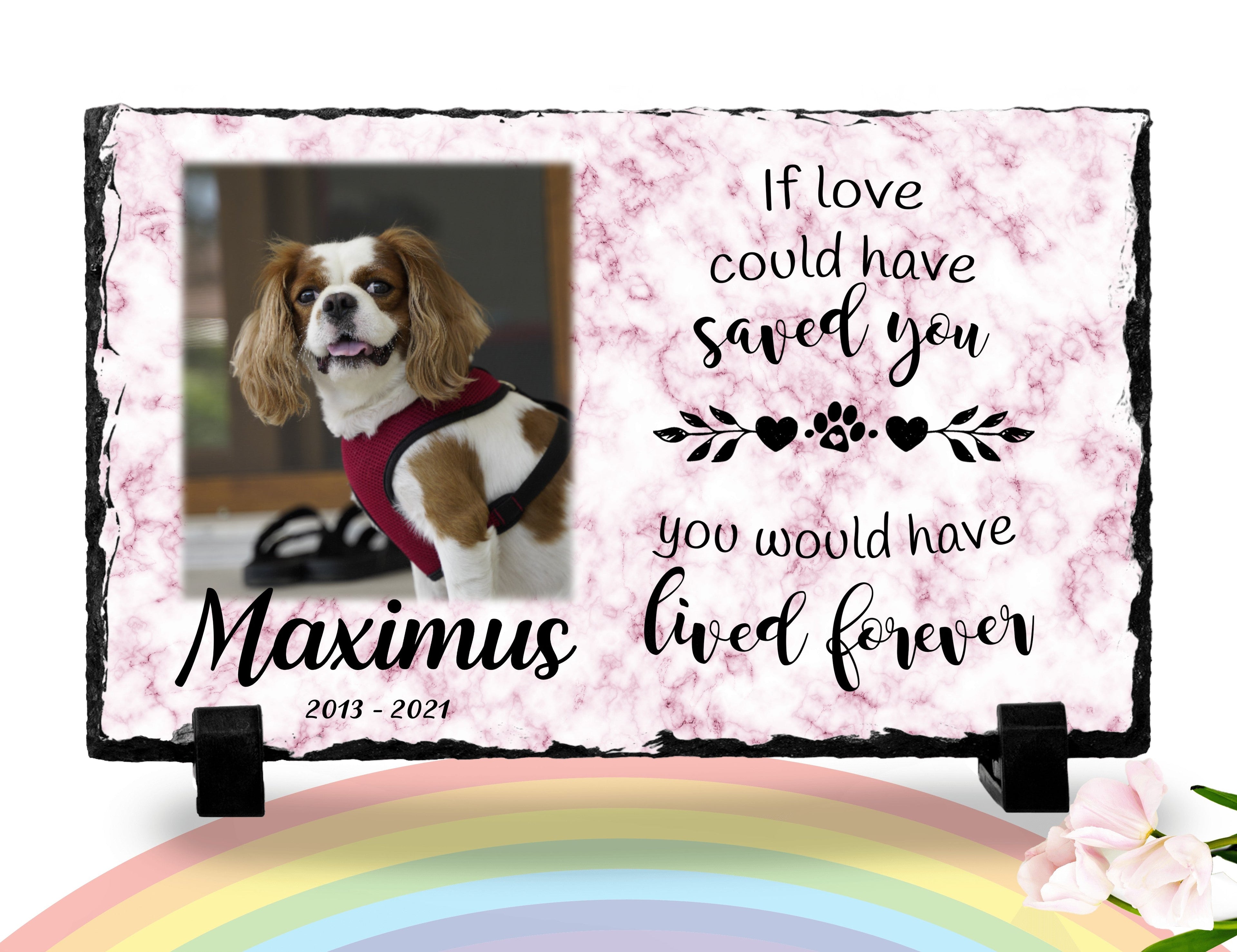 Personalized Dog Memorial Plaque If love alone could have saved you Personalized Picture Keepsake