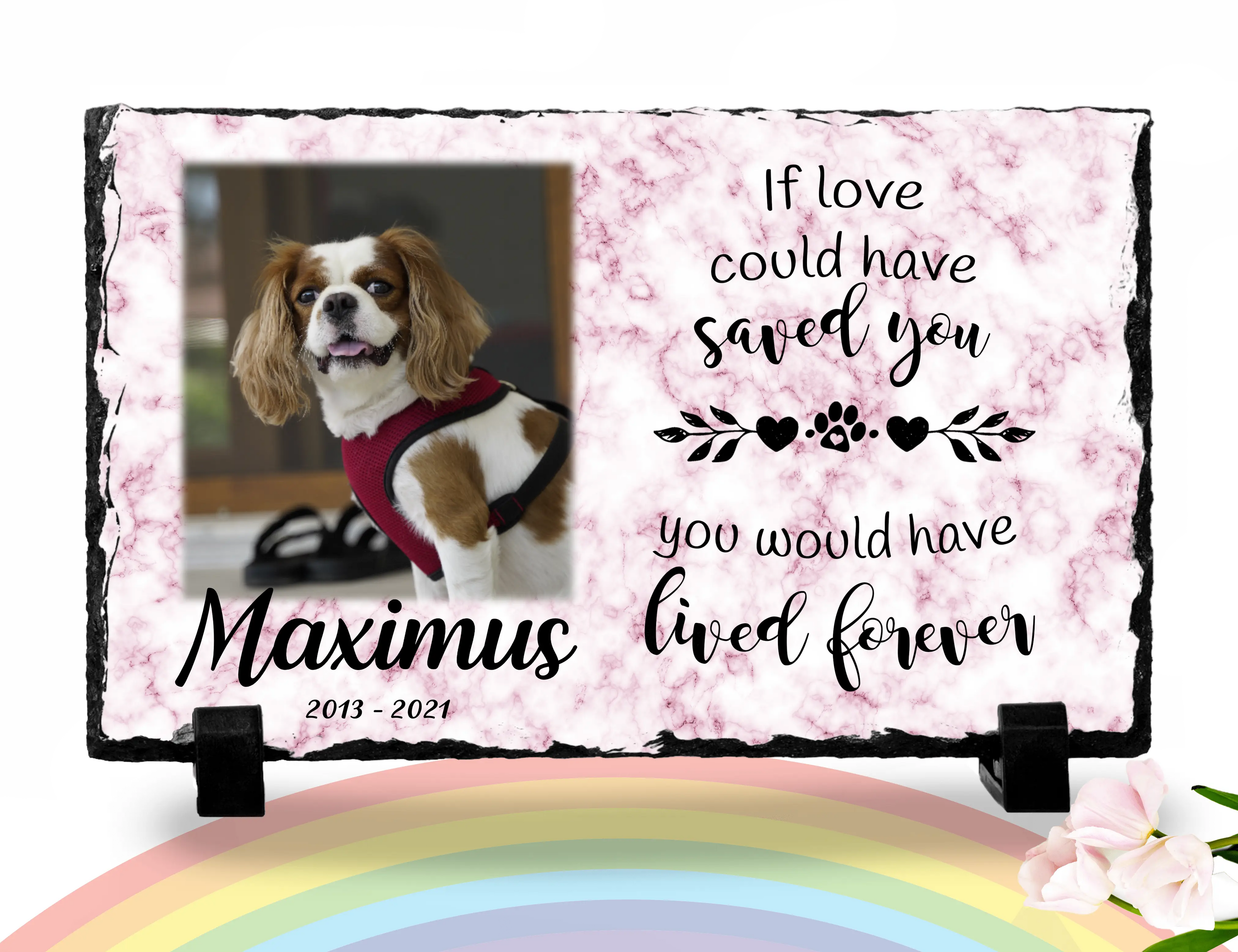 Personalized Dog Memorial Plaque If love alone could have saved you Personalized Picture Keepsake