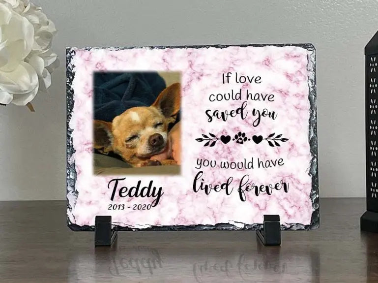 Personalized Dog Memorial Plaque If love alone could have saved you Personalized Picture Keepsake