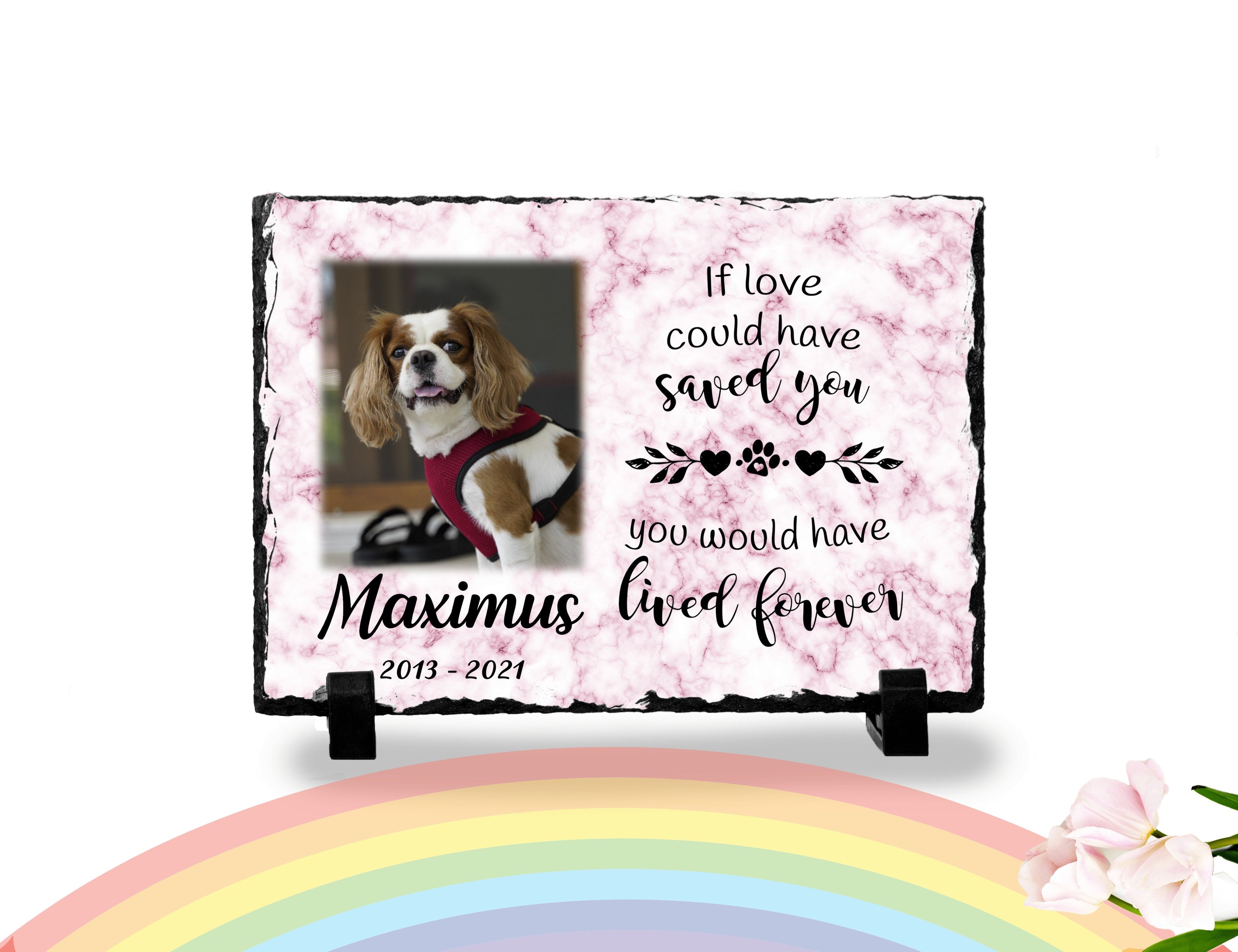 Personalized Dog Memorial Plaque If love alone could have saved you Personalized Picture Keepsake
