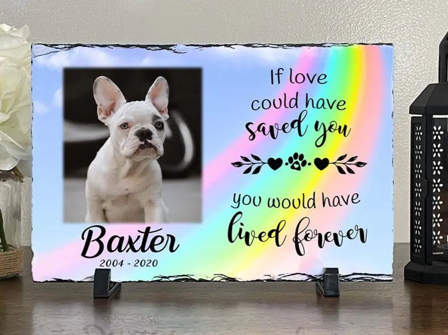 Personalized Dog Memorial Plaque If love alone could have saved you Personalized Picture Keepsake