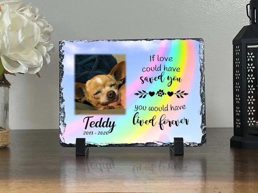 Personalized Dog Memorial Plaque If love alone could have saved you Personalized Picture Keepsake