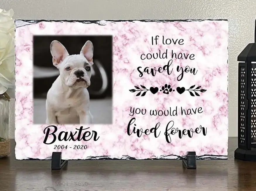 Personalized Dog Memorial Plaque If love alone could have saved you Personalized Picture Keepsake