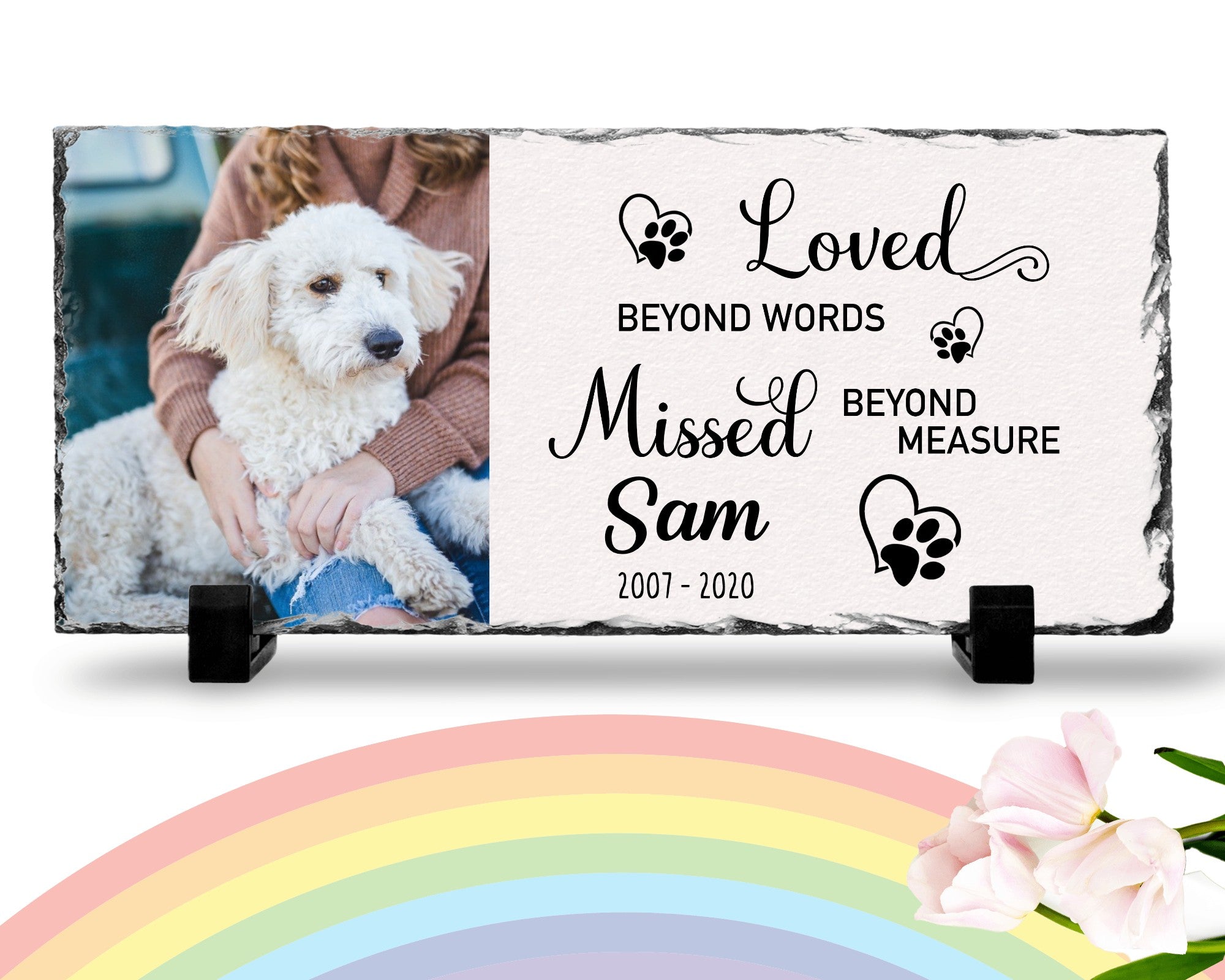 Personalized Dog Memorial Plaque Loved Beyond Words Missed Beyond Measure Personalized Picture Keepsake
