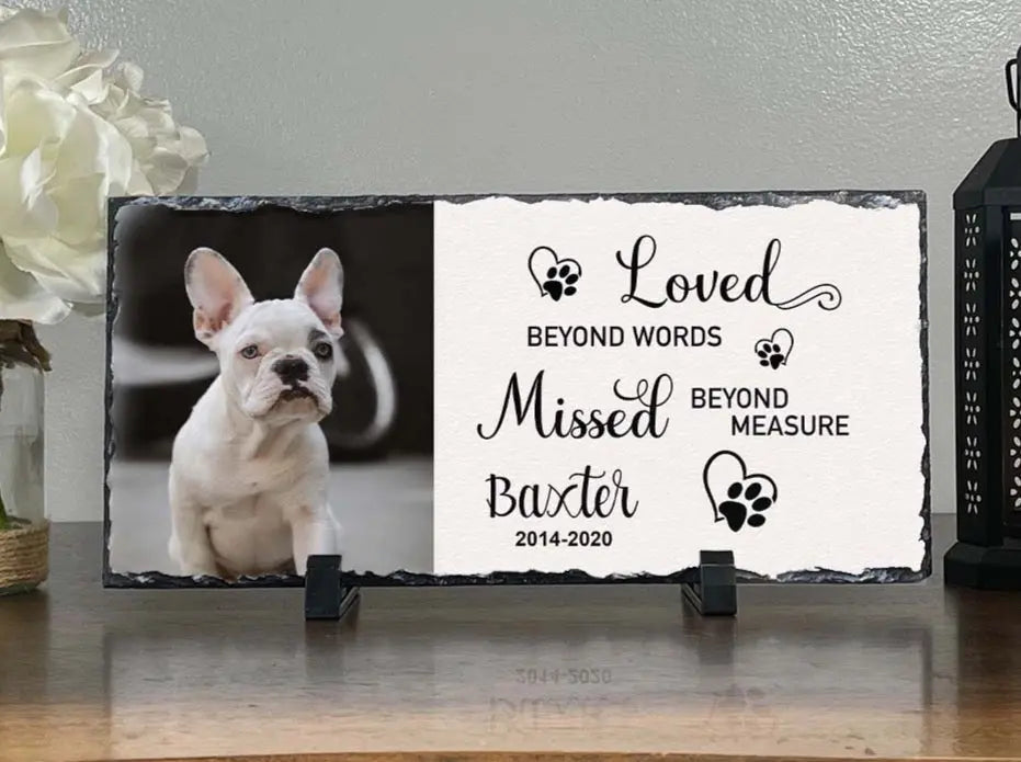 Personalized Dog Memorial Plaque Loved Beyond Words Missed Beyond Measure Personalized Picture Keepsake