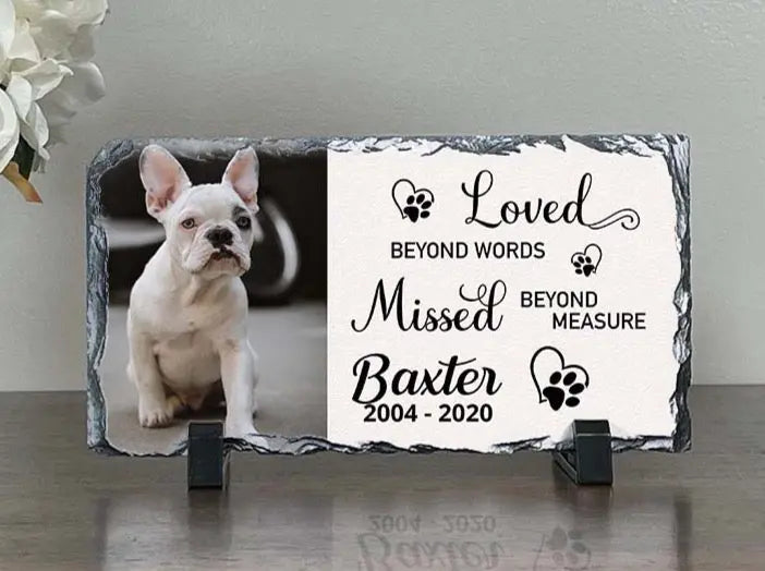 Personalized Dog Memorial Plaque Loved Beyond Words Missed Beyond Measure Personalized Picture Keepsake