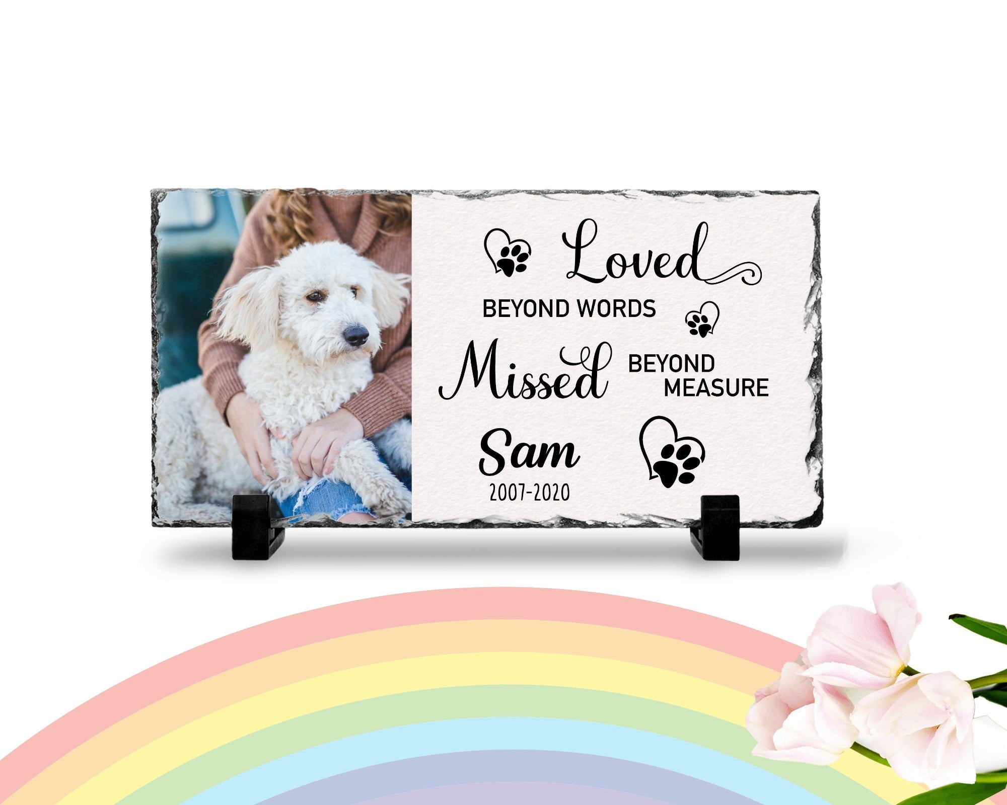 Personalized Dog Memorial Plaque Loved Beyond Words Missed Beyond Measure Personalized Picture Keepsake