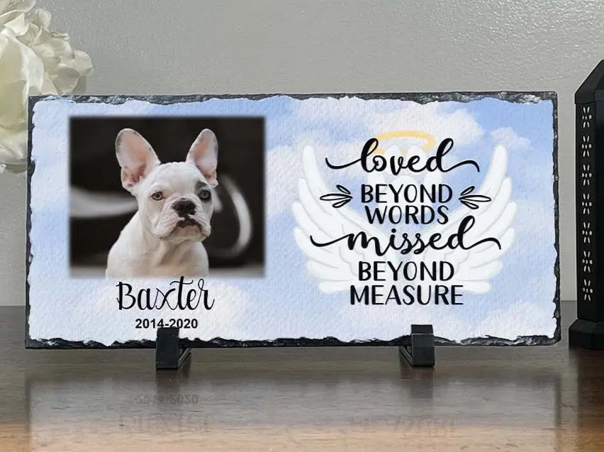 Personalized Dog Memorial Plaque Your wings were but our hearts were not Personalized Picture Keepsake