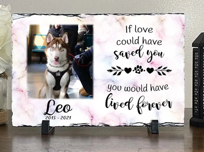 Personalized Dog Memorial Plaque If Love Could Have Saved You Personalized Picture Keepsake