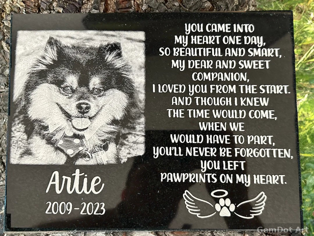Outdoor Personalized Dog Memorial Plaque You Left Paw Prints on my Heart