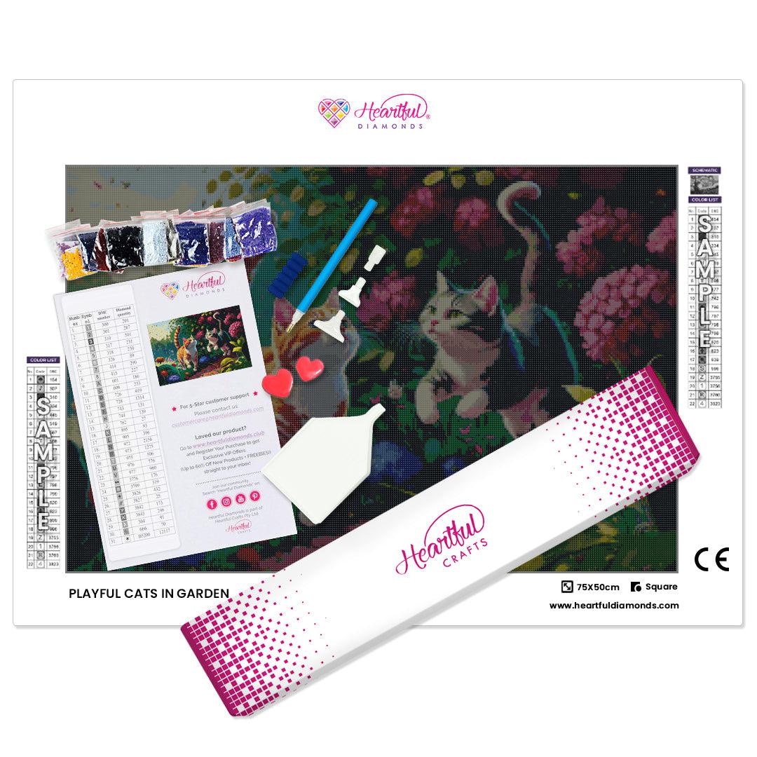 Playful Kittens in the Garden — Diamond Painting Kit