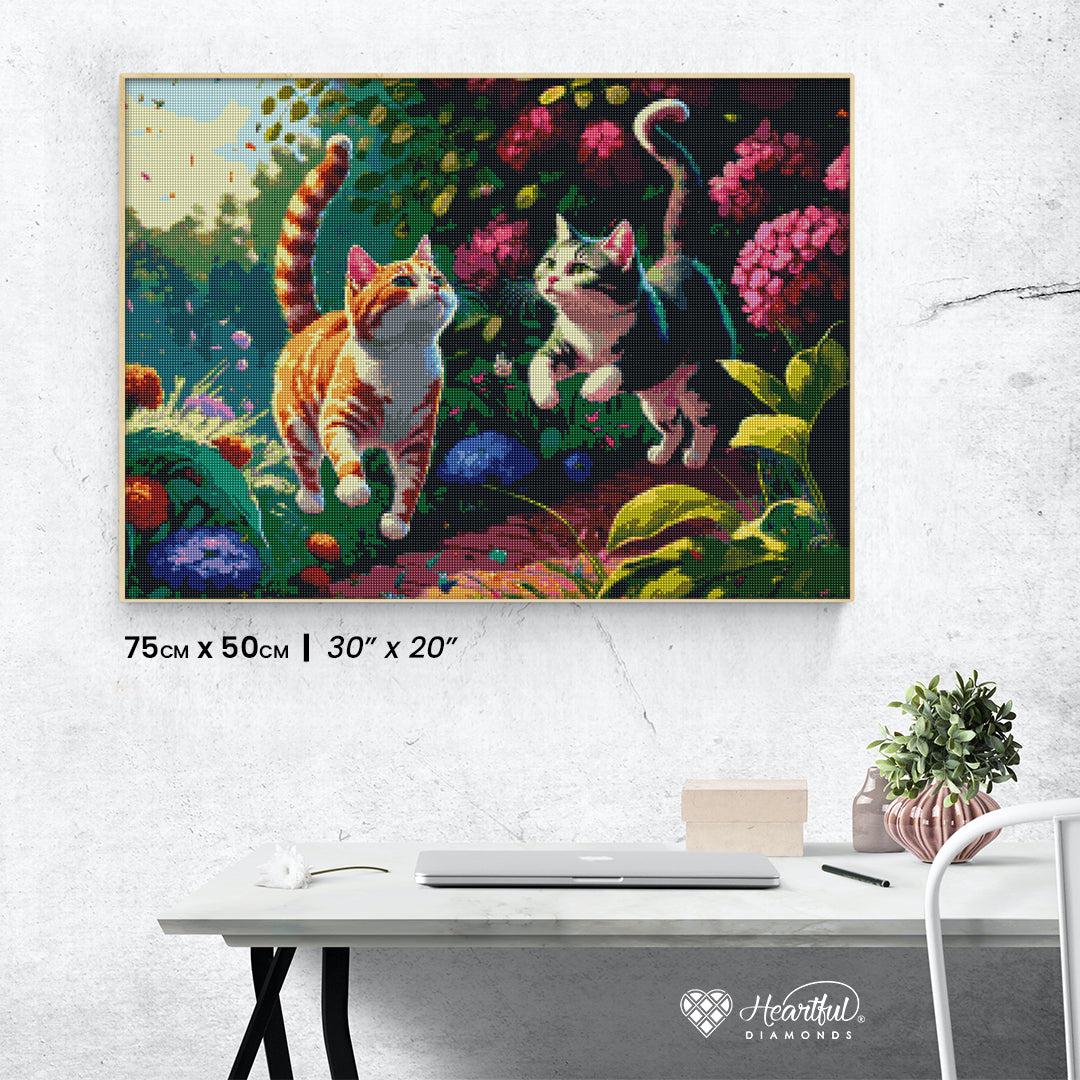 Playful Kittens in the Garden — Diamond Painting Kit
