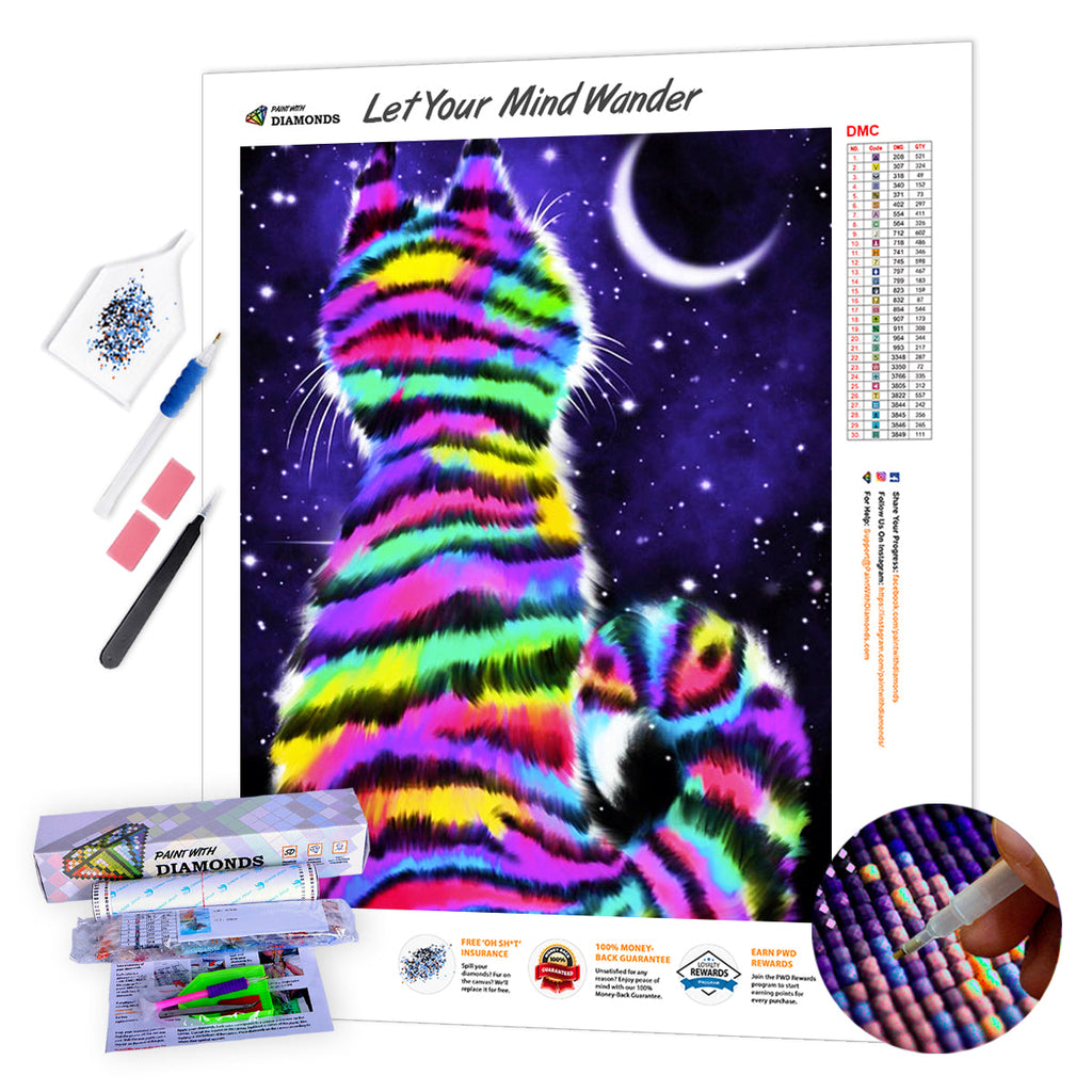 Rainbow Tiger Cat — Diamond Painting Kit