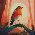 Red Robin in the Forest — Diamond Painting Kit
