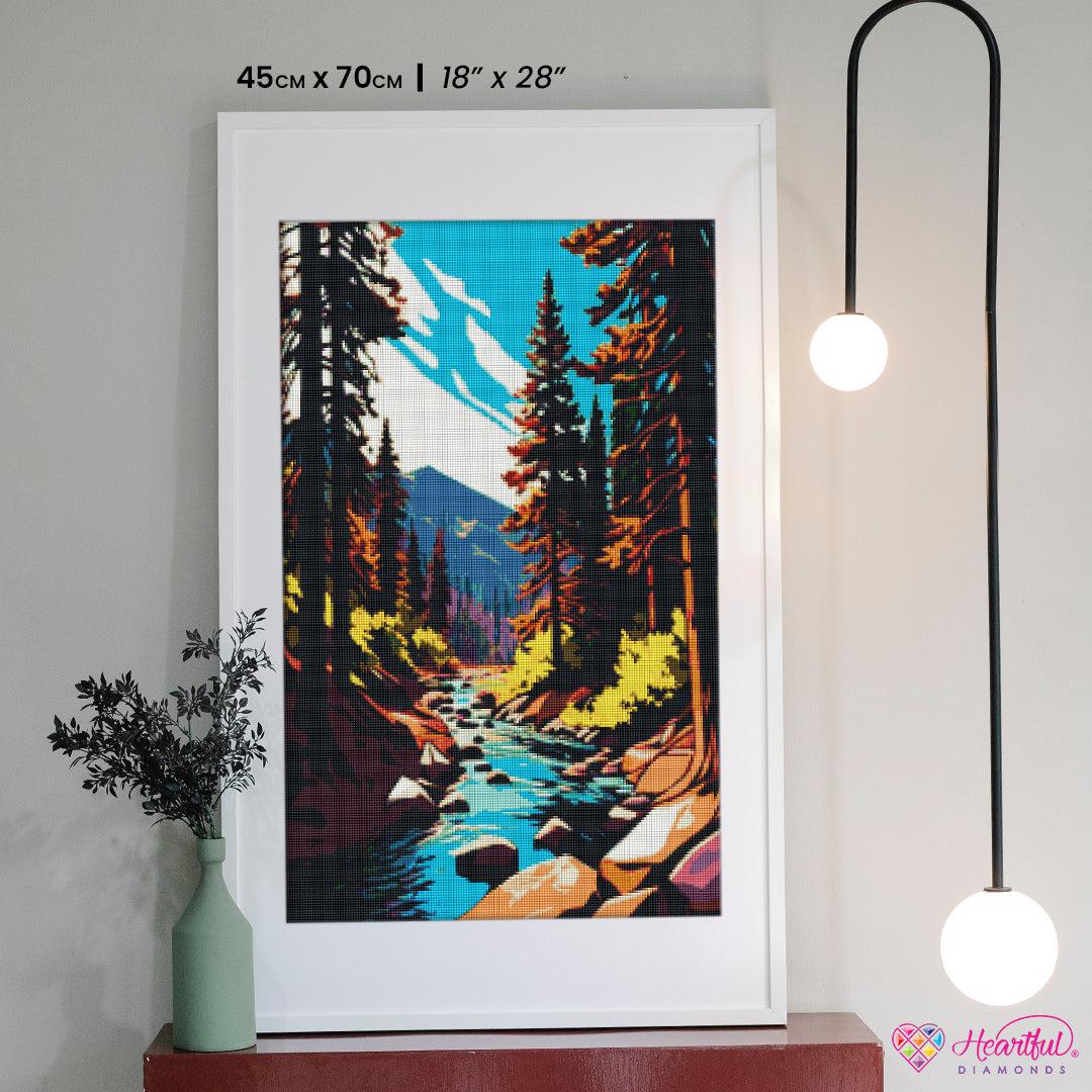 Peaceful Forest Stream — Diamond Painting Kit