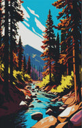 Peaceful Forest Stream — Diamond Painting Kit