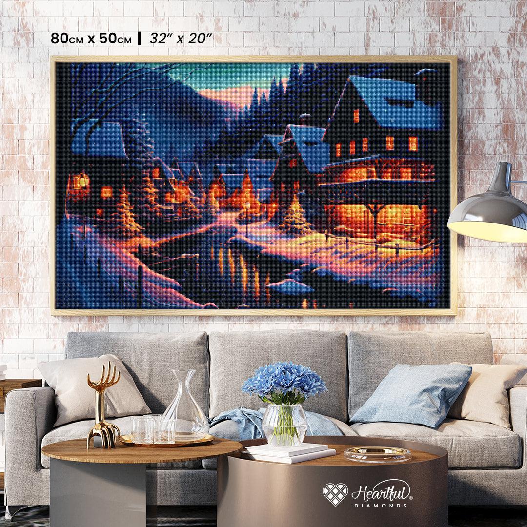Snowy Mountain Village — Diamond Painting Kit
