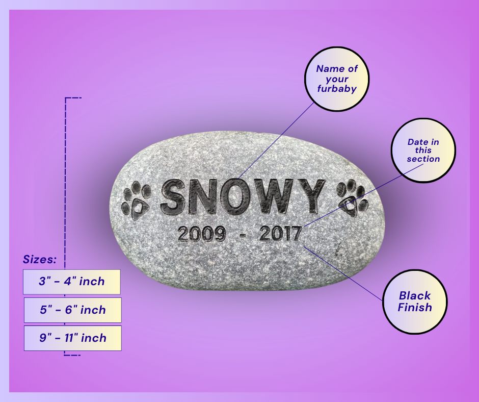 Pet Grave Marker Custom Engraved Pet Memorial Stone Paw Prints