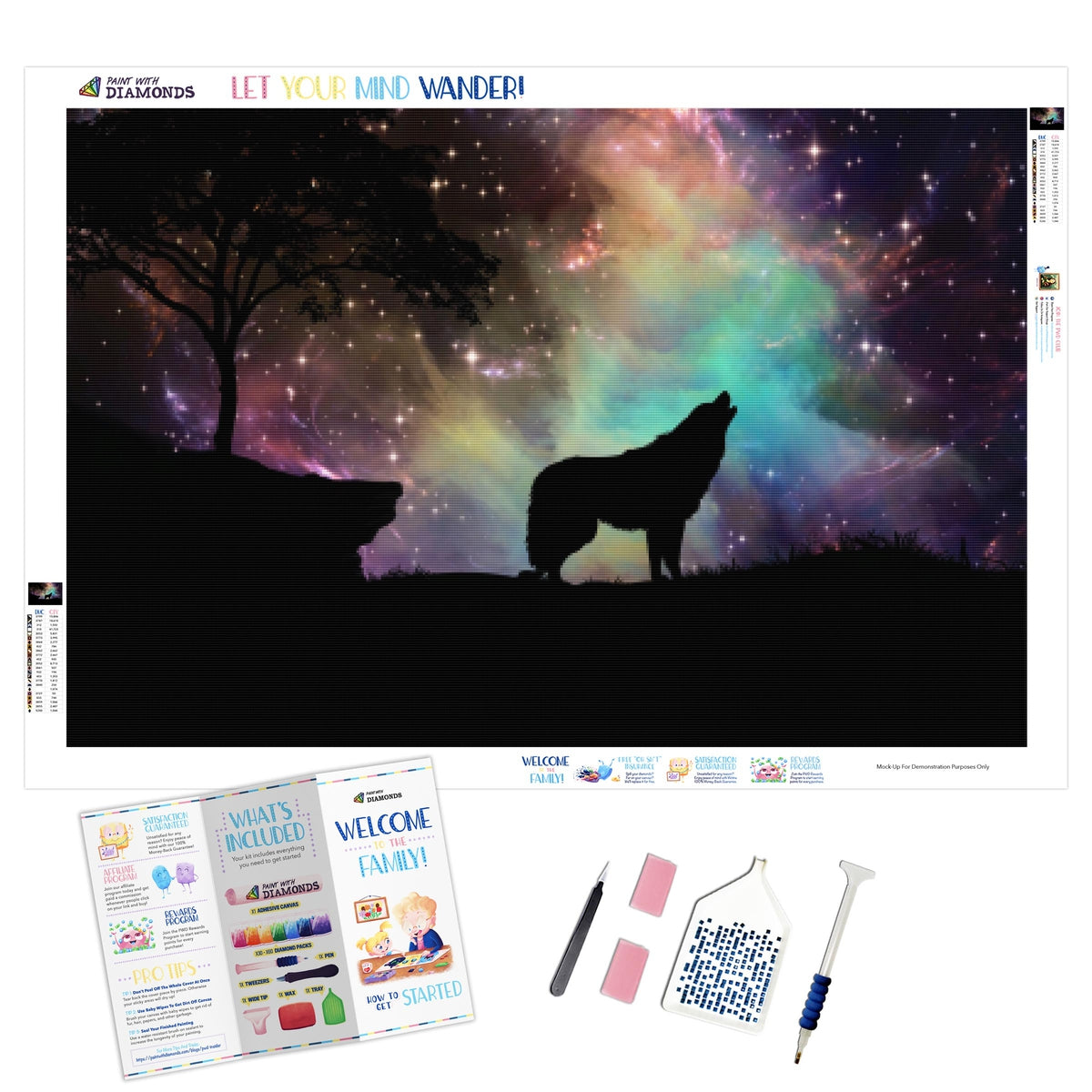 Starry Night Wolf — Diamond Painting Kit