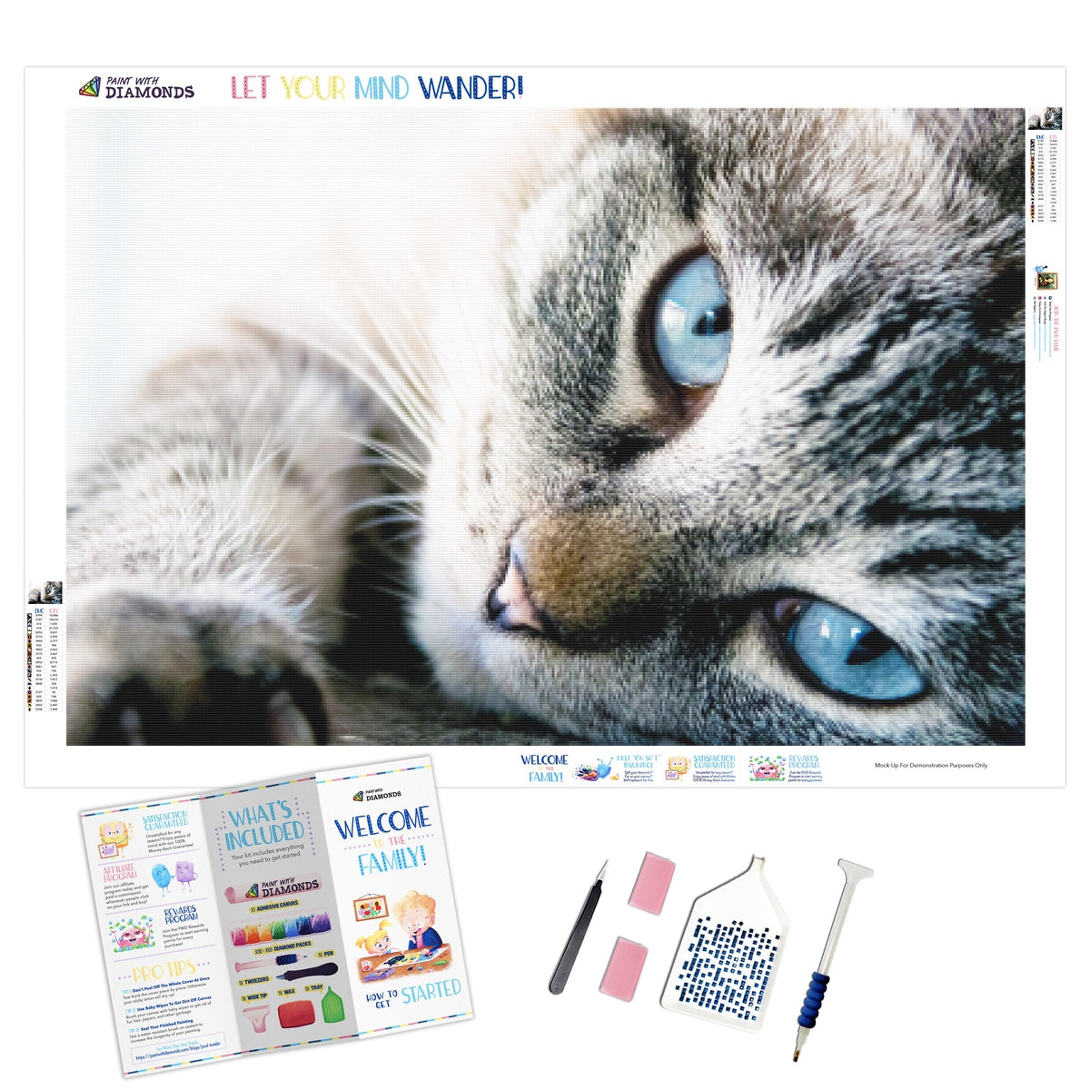 Tabby Baby Blues — Diamond Painting Kit