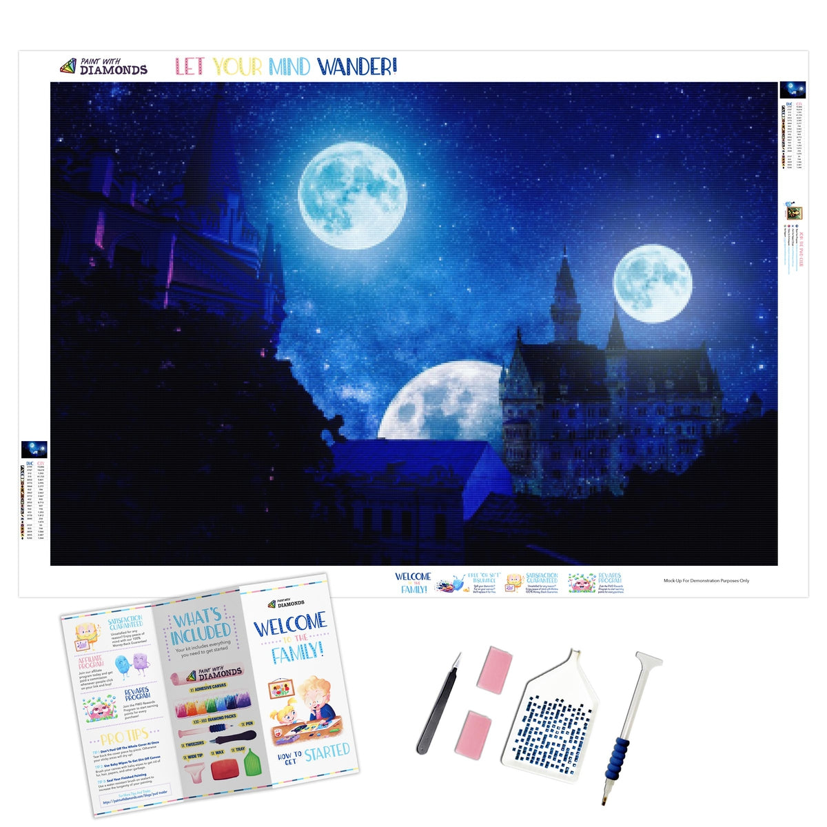 Three Moon Castles — Diamond Painting Kit