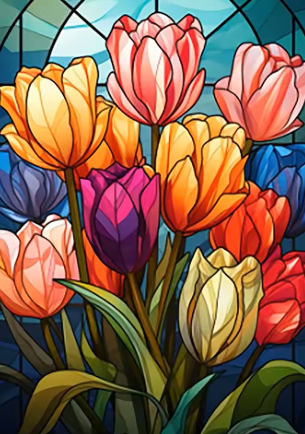 Tulip Glow (4FD + 3AB) — Diamond Painting Kit