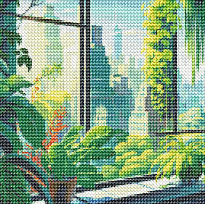 City Jungle Window — Diamond Painting Kit